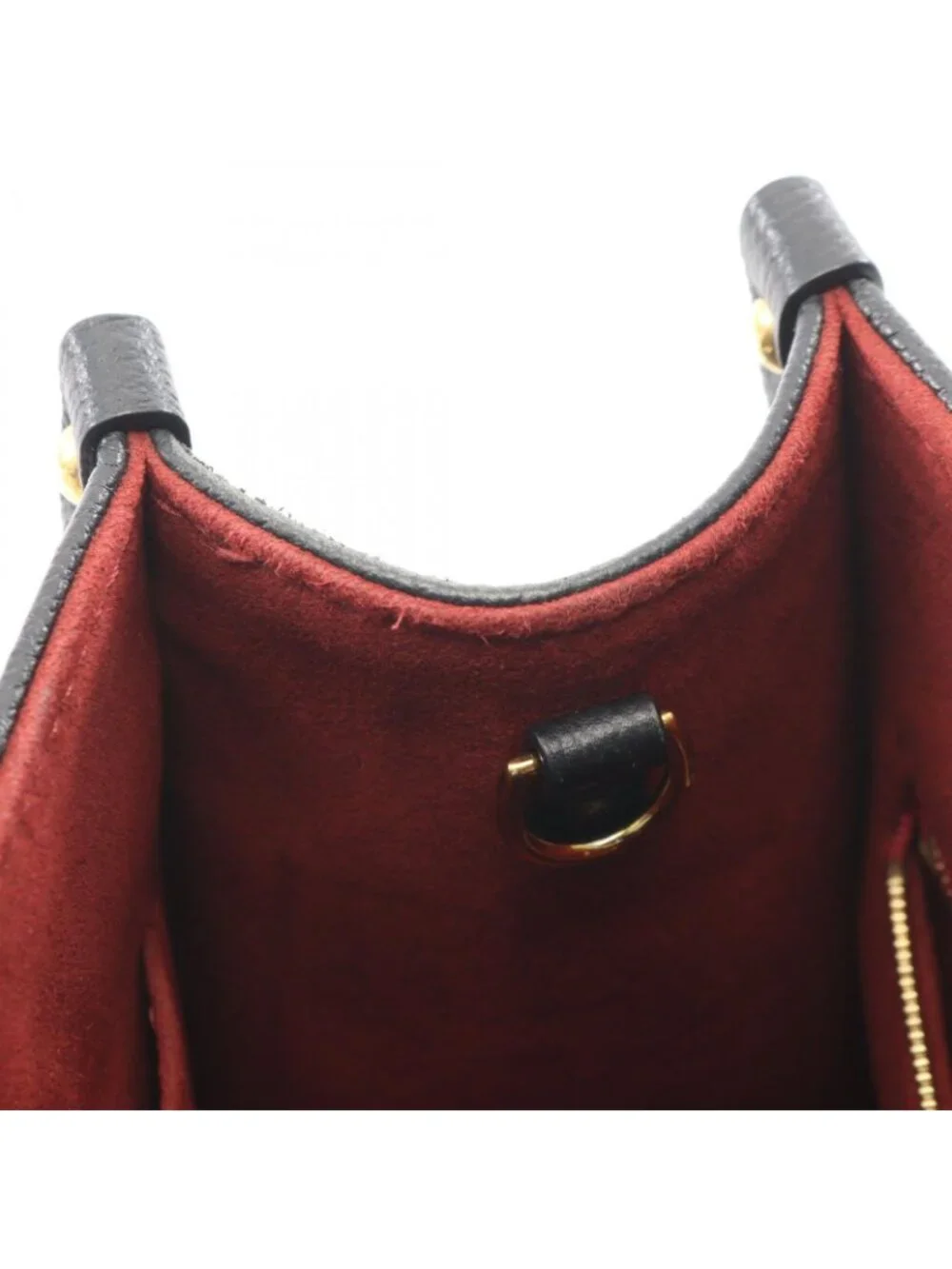 Louis Vuitton Handbag On The Go PM Bicolor 2-Way Black Beige Leather